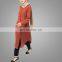 Fashion Islamic Wear Latest Collection Muslim Clothing Women's Long Puff Sleeve Neck Long Shirt Midi/ Tunic Dresses