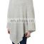 Classical Gray Jersey long sleeve Solid Ladies Hood Poncho