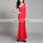 2016 Alibaba Latest Design European Style One Shoulder Elegant Red Bodycon Maxi Evening Dress