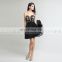 New Arrival Sexy See Through Sweetheart Sleeveless Short Black Chiffon Lace Cocktail Party Dress