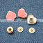 Pink color heart shape metal zinc alloy snap button