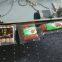 automatic hotdog top side sticker flat labeling machine