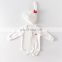 Infants & Toddler Spring Autumn Heart Print Long Sleeve Romper +Pants+ Hat Baby Girl Fleece Cotton Romper