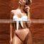 High Waist Strapless Bikini Set Woman Sexy Basic Front Chest Tie Push Up Swimsuit Tight G String Beach Mermaid Swimsuit