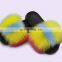 2020 new arrival factory price faux fur solid and mixed rainbow color fashion antiskid soft cute cheap women slide slippers