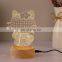 3D Lamp USB Night Lamp On Off Switch LED Atmosphereric Glow Wooden Base