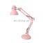 Hotel Room Pink Table Lamp Folding Led Desk Long Swing Arm Adjustable Desk Lamp