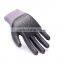 New Breathable Anti Slip Football Lines Foam Nitrile Coated Glove with 15Gauge Spandex Liner