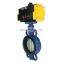 DKV DN80 3 inch PN16 EPDM Rubber Seat Wafer Type Cast Iron Double Acting Pneumatic Actuator Butterfly Valve