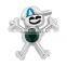 Emerald gemstone birthstone floating charm (May)