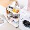 Easy Slid Home Multifunction Foldable Sort Out Washbasin PP Plastic Organizer Laundry Room Bathroom Storage Rack with Wheels