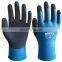 WG-318 Blue Nylon Latex Fully Foam Coated Waterproof Garden Work Gloves