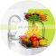 2-Tier Square Countertop Fruit Vegetables Basket Bowl Storage With Banana Hanger