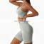 High waist yoga leggings set logo plus size activewear fitness wear women compression quick dry soft yoga 2 pcs set