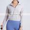 Women Clothing Loose Stand-up Collar Sport Coat Custom Running Wear Gym Fitness Tops Women Half Zipper Yoga Jacket With Pocket