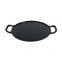 Double Loop Handled Cast Iron Stovetop Grill Round Baking Pan 12 Inch Cast Iron Pizza Pan for Grill BBQ