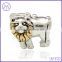 925 sterling silver gold lion king charm big hole bead for DIY European bracelet jewelry