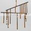 Postmodern Industrial Metal Brass 72 Bulb Descending Linear System Chandelier f Suitable for Home and Hotel Decoration Lighting