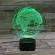 Touchable Switch 7 Color Changed Globe Night Light USB acrylic 3d led lamps base 3d optical illusion lamp