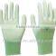 black pu coated gloves en388/black pu black nylon work gloves