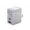 double usb port phone charger US plug with mini usb white