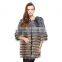 QD30983 Woman Real Fox Fur Coat In Silver and Brown Color 2015 New Style