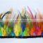 10 Yards Mixed Color Rooster Tail Feather Trim Ribbon For Night Dress Decoration