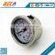 40mm vibration proof Glycerin oil filled pressure gauge manometer with CE certification