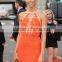 giuliana rancic Sexy Orange Sheer Mermaid Floor Length Red Carpet Dress ar the 56th annual grammy awards TPD202