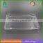 Plastic sushi box with clear lid and black bottom clamshell packaging