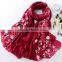 Splicing style viscose shawl with crochet embroidery
