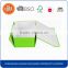 White cardboard folding flat box with ribbon