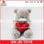soft plush teddy bear toy with embroidered logo customize teddy bear plush toy with red heart stuffed teddy bear toy with logo