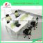 4 person workstation with mdf material wood partition screens