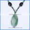 Wholesale Black Blue Agate Semi Precious Gemstone And Crystal Beads Pendant Necklace For Women GN-DQ026A