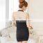 Women's Black Backless Halter Slim Mini Dress