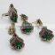 Unique Design !! Turkish Multi Colour 925 Sterling Silver 4 Pieces Set, Unique Silver Jewelry, Silver Jewelry 925