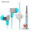 Wallytech Original WHF-121 best seller for Flat cable metal earphone with microphone for iphone 5s made in China
