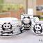 creative cartoon lovely panda ceramic 4-piece set solid bowl and mug, promotional cowl porcelain suit