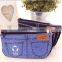 High quality Creative denim shorts big capacity pencil box/ canvas cosmetic bag