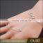 OUXI fashion 18k gold plated crystal ring and thin chain bracelet 30364