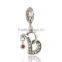 925 Sterling Silver Alphabet Charm Pendant