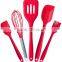 2016 New 5pcs Silicone Baking Set Hygienic Kitchen Accessories Cooking Tools Utensils Whisk Basting Brush Spatulas Turner