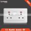 2015 new design 10A electrical wall switch lamp socket ,15 amp double socket