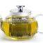Borosilicate glass teapot with stainless steelfilter & lid