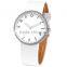 Fashion Classic White Genuine Leather Band Analog Ladies Women's Quartz Wrist Watch