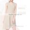 Nude women sleeveless dress with V-collar party formal dress