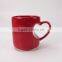 Red Cup Of Love Heart Shaped Ceramic Coffee Mug With Handle