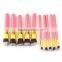 Pink and gold handle Import Synthetic hair 10pcs makeup brushes