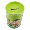 Round money coin saving tin piggy bank